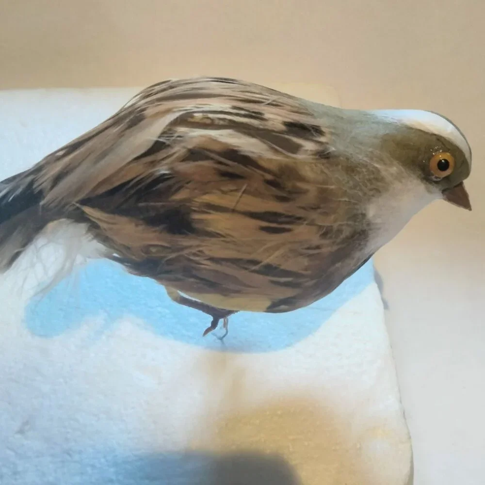 Artificial Decorative Bird Figurine Quail Real Feather Crafting Floral Decor
